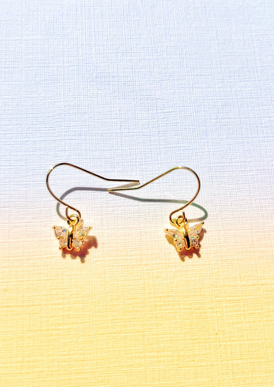 BUTTERFLY DANGLE EARRING (18K GOLD PLATED)